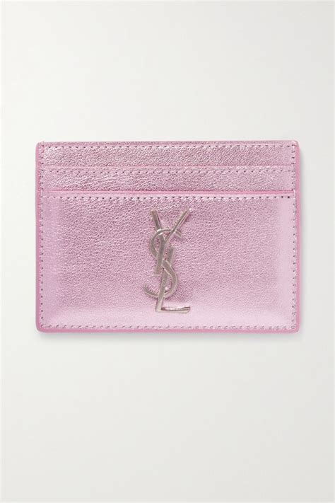 ysl pink metallic card holder.